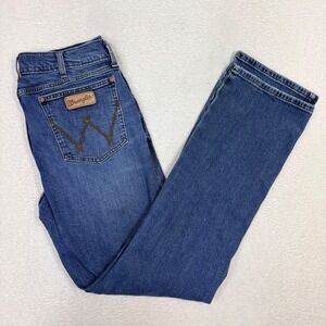Wrangler Retro Slim Bootcut Jeans Mens 34x36 Measures 34x33 Medium Blue 77MWZCO